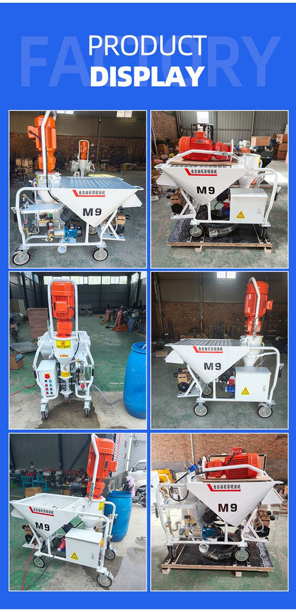 High Capacity Mortar Spraying Machine Electric for Large Area Wall Plaster Cement Efficient Rendering Pump