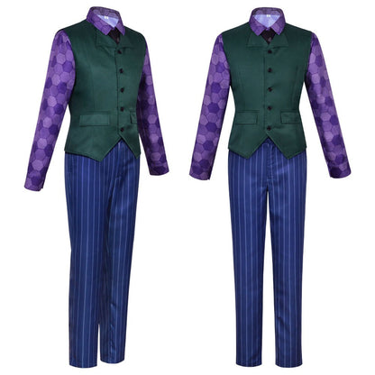 Men Clown Cosplay Costume Clown full set Coat Shirt Vest wig Tie Suit Outfits for Male Halloween Costumes