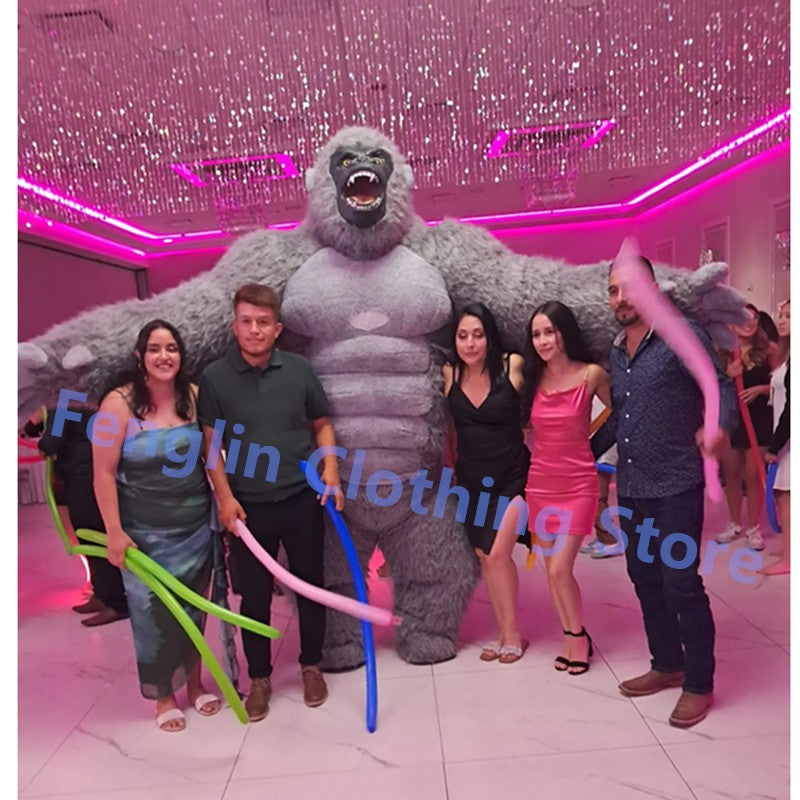 Cartoon Doll Costume 2.6-meter Inflatable Gorilla Mascot Costume Cartoon Doll King Kong Plush Party Advertisement and Role Playi