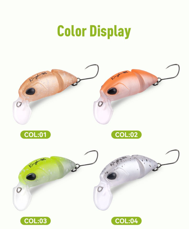 Isca Artificial Kingdom Micro Expert para Pesca 2.3g 37mm Minnow Articulado Flutuante Isca Rígida Swimbait Crankbait de Superfície Isca para Truta