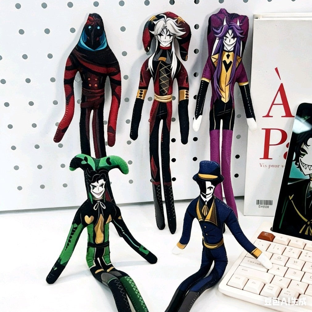Anime The Freak Circus Pierrot Cosplay Doll Clown Twistable Plush Cotton Doll Abstract Room Decoration
