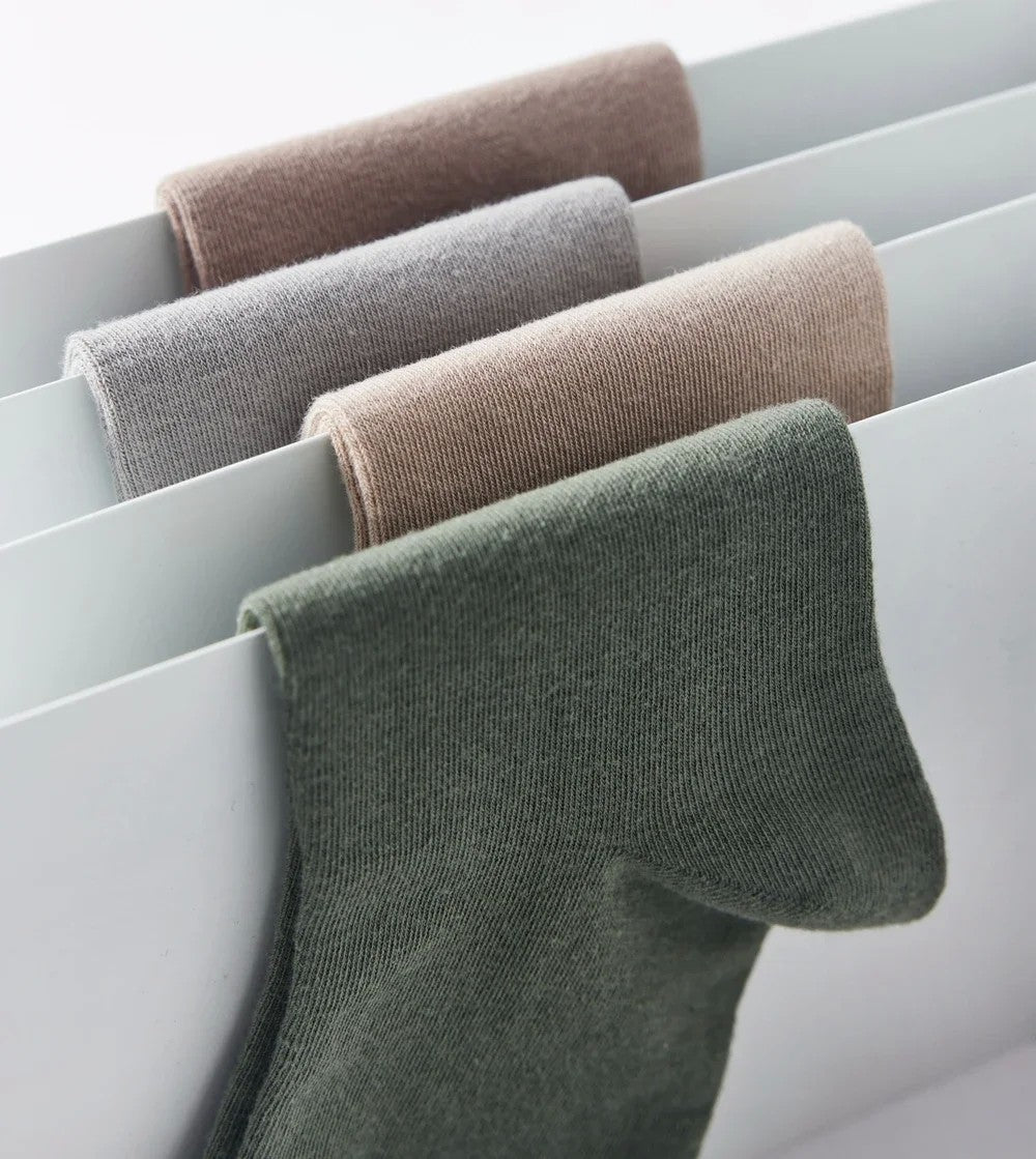 6 Pairs EUR44-50 Plus Size Men Socks High Quality Cotton Socks Breathable Mid Tube Sports Business Socks Black White