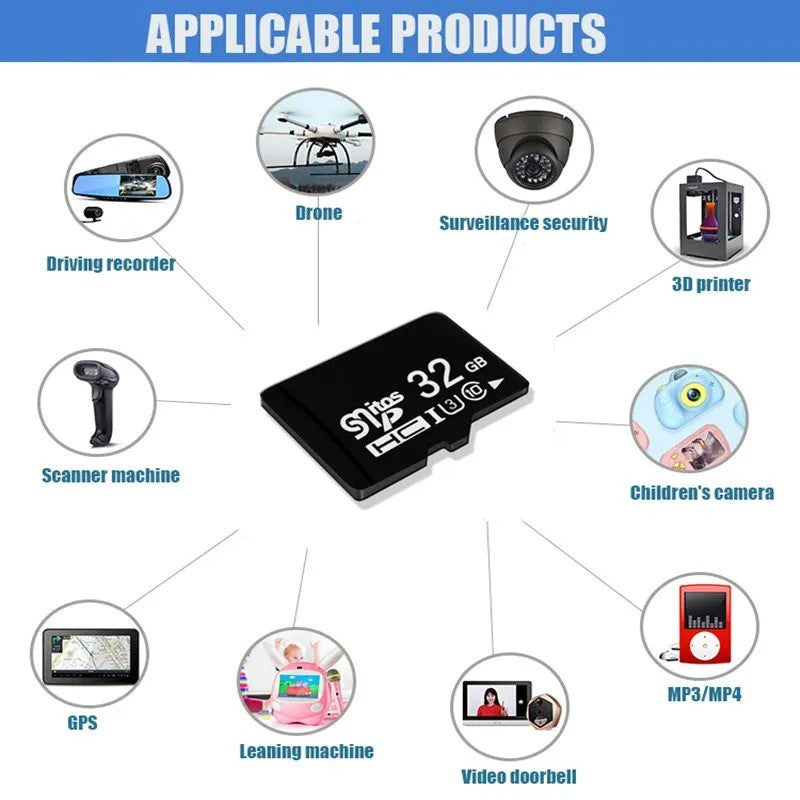 CeaMere 10 unidades Cartões de Memória SD TF 128 MB-256 GB U3 Classe 10 Alta Velocidade Combo para Smartphone Tablet Laptop Câmera de Ação Drone Vigilância