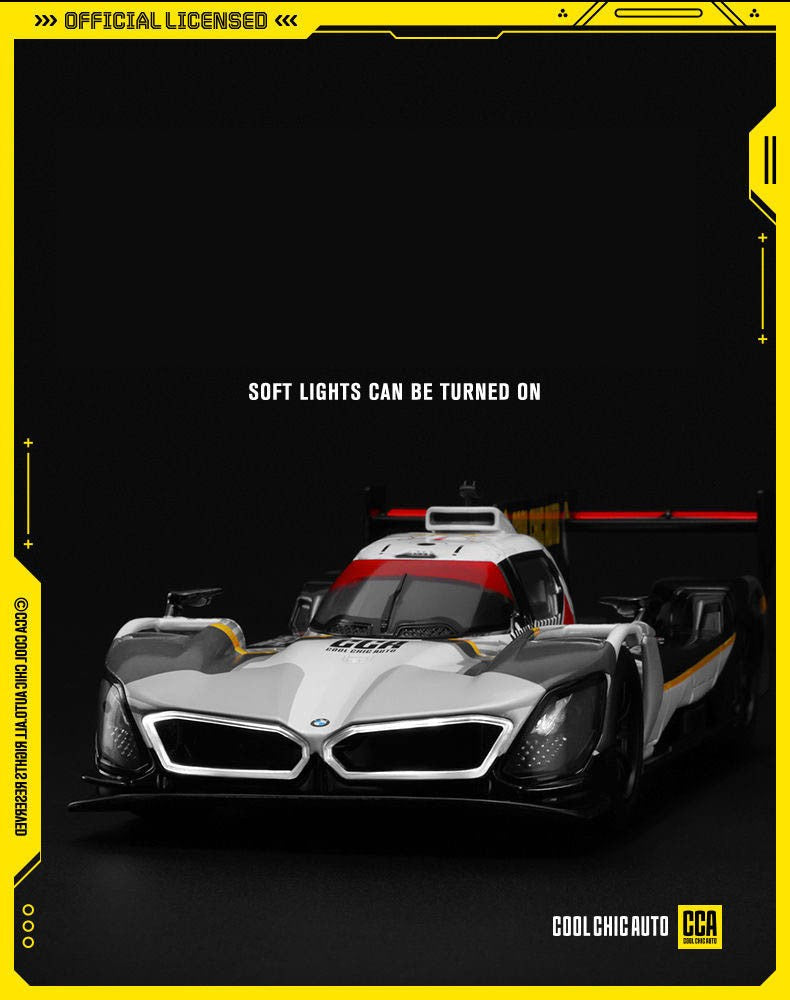1:24 BMW M Hybrid BMW M Motorsport DTM LMDh Carro Miniatura de Liga de Metal Fundido Modelo de Carro em Escala Som?Luz Brinquedo Infantil de Carro Presente