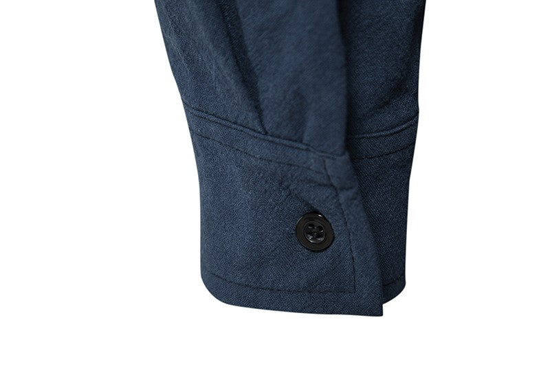 King Billion Men's Shirts Casual Men Cotton Linen Long Sleeve T-shirt Spring Autumn Vintage Shirt US Size Drawstring Neck