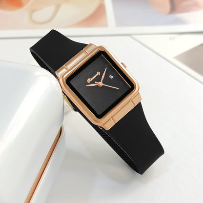 Manufacturer's in stock foreign trade new leisure sports scale calendar square silicone strap quartz women's watch watch watch