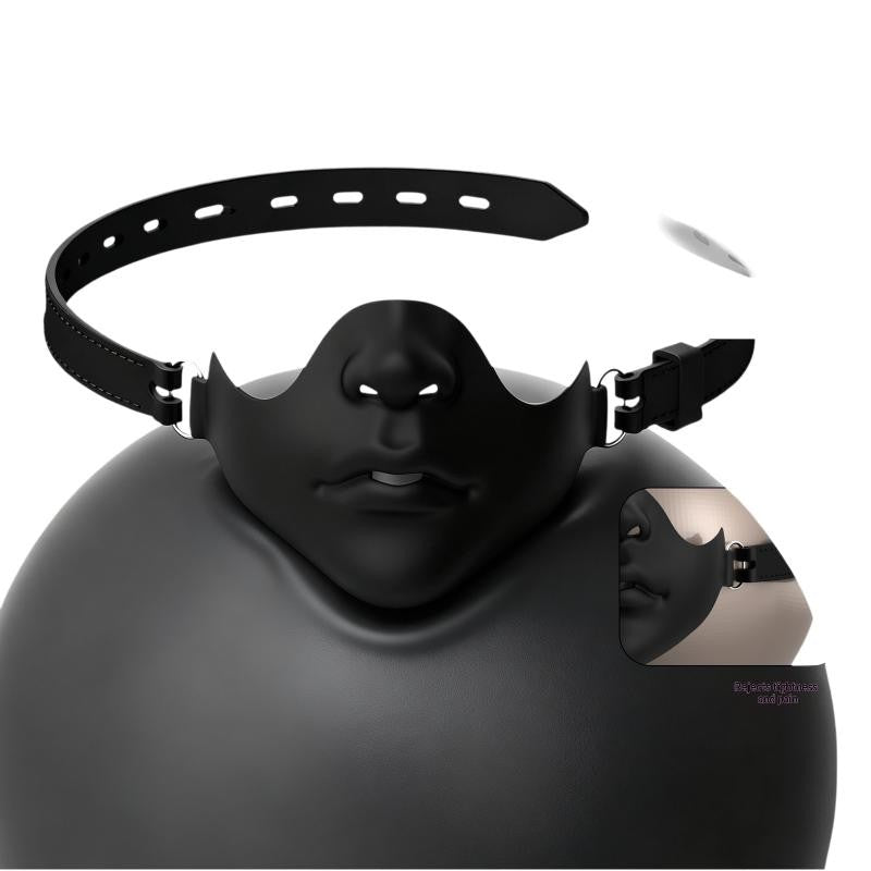 1Pc Black Resin Half Face Mask With Adjustable Buckle Strap And Realistic Human Face Design For Halloween Cosplay Costume Party