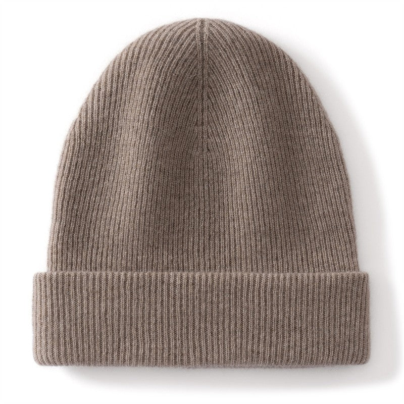 Autumn Winter New 100% Cashmere Hat Women's One-Line Hat Knitted Hat Wool Hat Ear Protection High-Quality Couple Hat