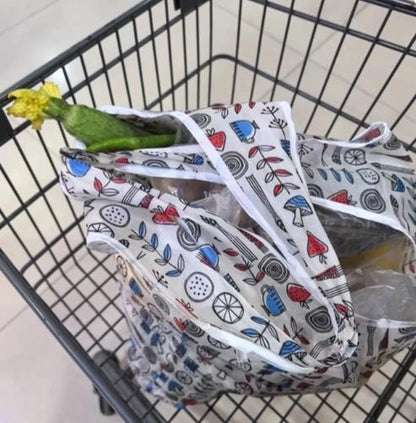 ? Reusable Shopping Bag Nylon Foldable Grocery Bag Creative Eco-Friendly Tote Bag Lightweight and Durable