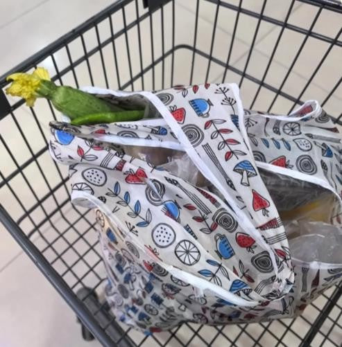 Cartoon Dog Cat Reusable Shopping Bag Nylon Foldable Grocery Bag Creative Eco friendly Handbag Lightweight and Durable