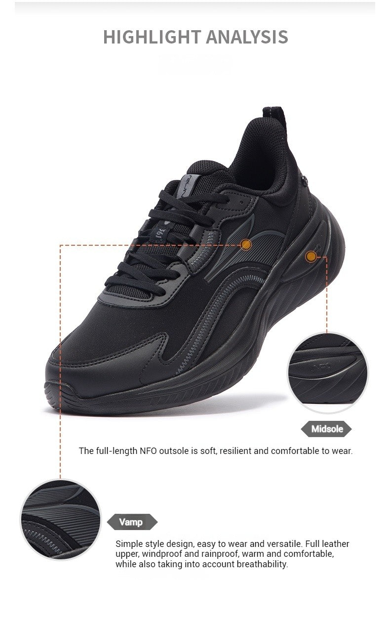 361 Degrees SoftFlow 3 Men's Running Shoes Autumn Leather Lightweight Shock-absorption Fitness Commuting Sneakers Male 672432232