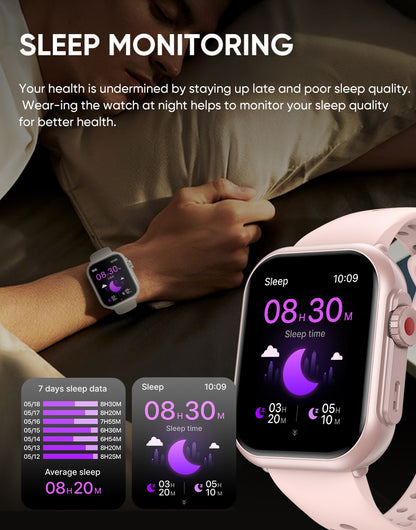 2025 Novo Relógio Inteligente Esportivo da Moda Masculino Feminino Tela Sensível ao Toque Total AMOLED HD de 1,85 Polegadas IP68 À Prova D'Água Smartwatches com Chamada Bluetooth