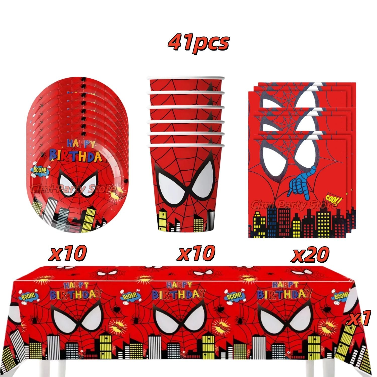Mask Spider Hero Birthday Party Supplies Tableware Kit Plates Cups Tablecloth Backdrop Balloons Kids Party Decorations Favors