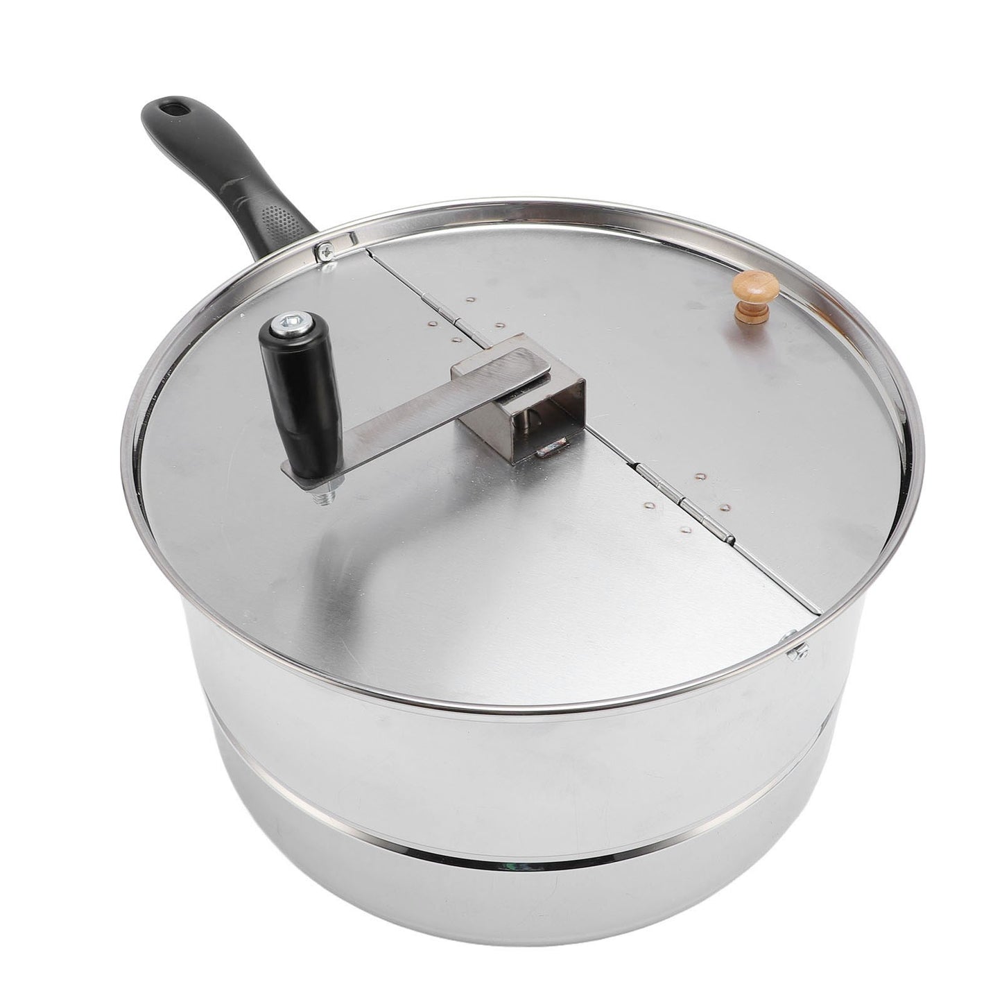 Stovetop Popcorn Maker Stainless Steel Popcorn Popper with Hand Crank Popcorn Pot for Gas Electric Heating