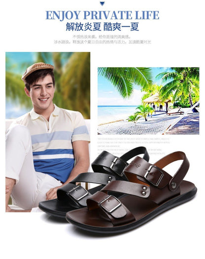 Summer Comfortable Men's Sandals 2025 Fashion Slippers Beach for Male Leather Shoes Open Toe Casual Mens Sandals zapatos hombre