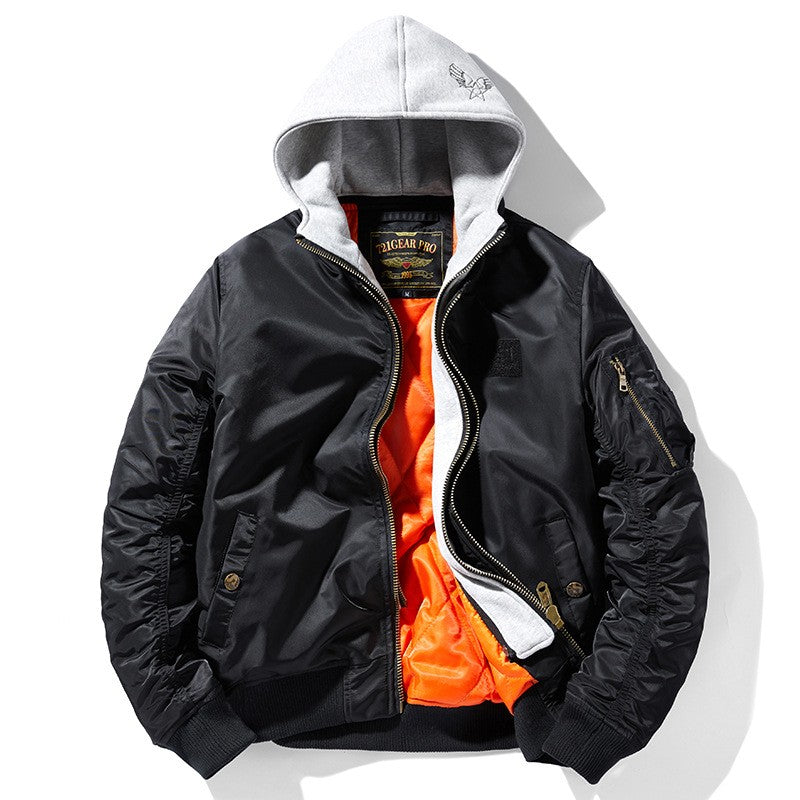 Winter Thick Hooded Bomber Jacket Men Military Windbreaker Multi-pocket Air Force Coats Male Autumn Streetwear Baseball Jackets