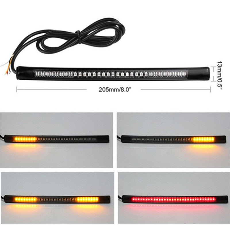 1x Luzes Decorativas de LED para Motocicleta Faixa de Luz 48SMD Luz de Freio Traseiro para Motocicleta Faixa de Seta Luz de Parada Geral da Moda