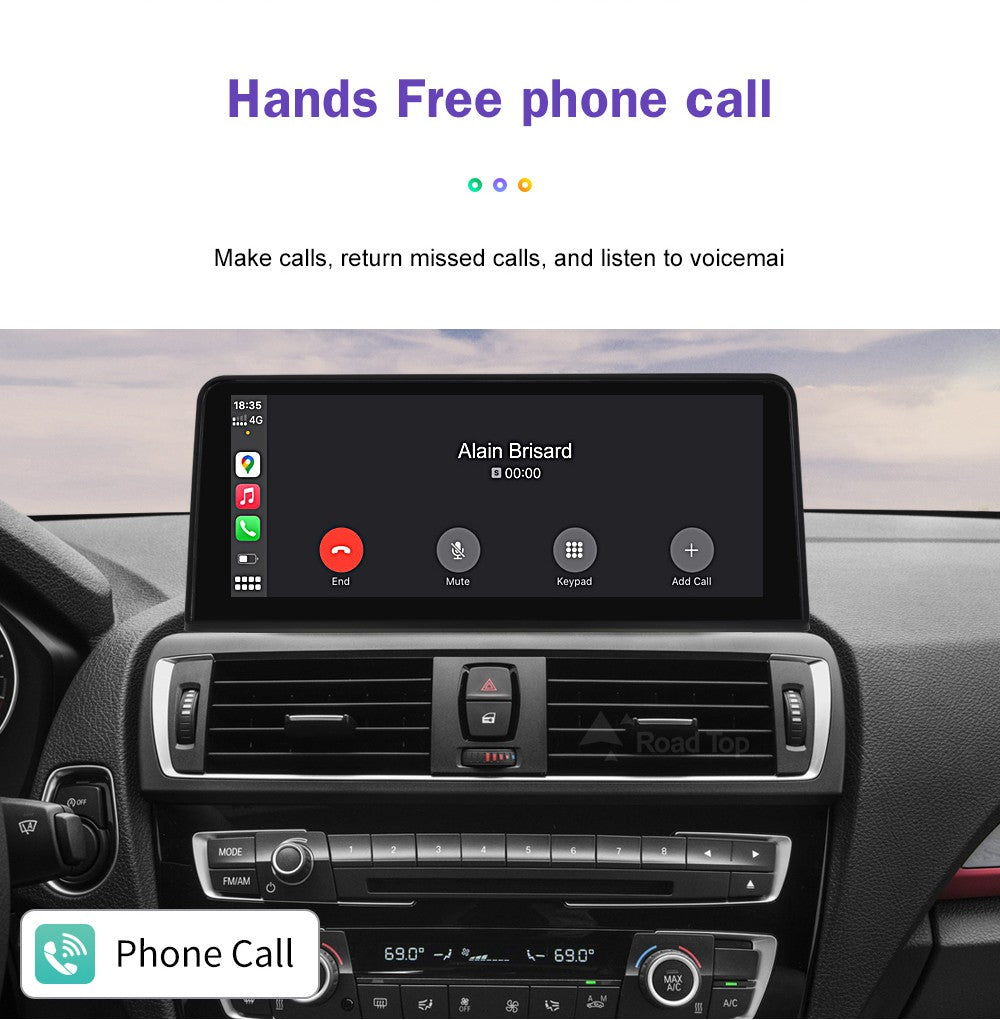 Tela de toque multimídia 1920*720 para BMW Série 1/2/3/4 F20/F21/F22/F30/F31/F33/F34/F36, sistema Android Auto NBT com Carplay sem fio
