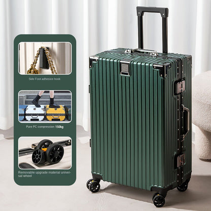 Mala de Viagem Nova com Estrutura de Alumínio 20/22/24/26/28 Polegadas, Mala de Rodinhas para Estudantes, Material Resistente de PC, Grande Capacidade