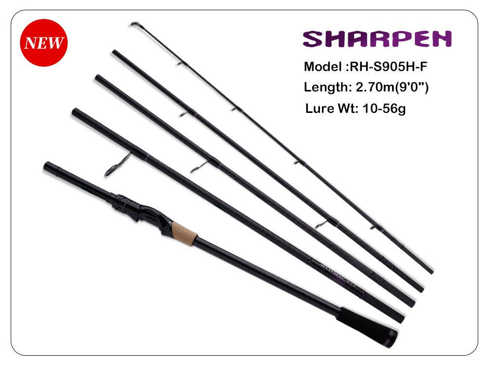 PURELURE SHARPEN Travel Soft Lure Long Spinning and Casting XF/MF Action Rods FUJI Components Bass Pike Rod Fishing Rod Reel