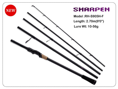 PURELURE SHARPEN Travel Soft Lure Long Spinning and Casting XF/MF Action Rods FUJI Components Bass Pike Rod Fishing Rod Reel