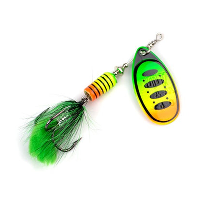 Isca de Pesca FTK Spinner Bait Colher 1pc Pena Isca para Água Salgada Acessórios Anzol Triplo Metal Isca Dura Wobblers Tackle