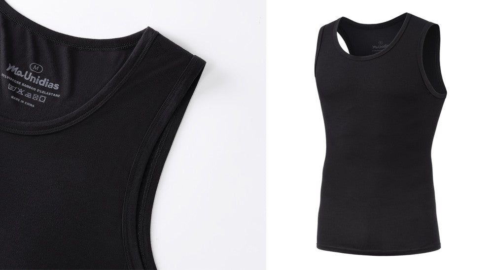 2Pcs/Pack Men's Tank Top Sleeveless Gym T-Shirt Man Vest Solid Color Compression Undershirts Men Tops High-Quality Bamboo Fiber