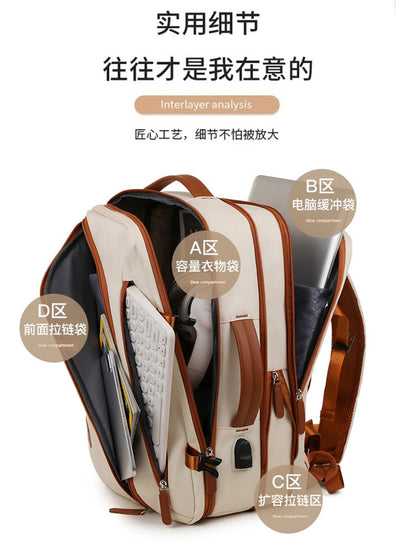 Backpack Unisex New Simple Business Computer Backpack Outdoor Large Capacity Travel Bag Student School Bag for Boys