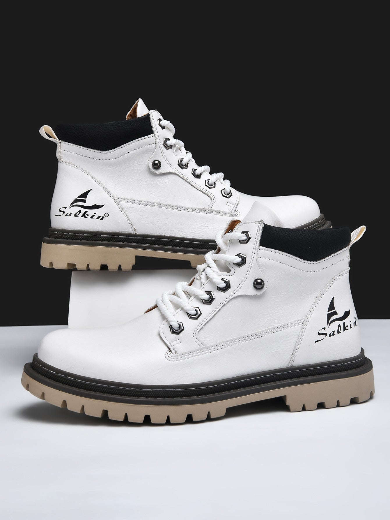 Botas Masculinas Feitas à Mão, Botas de Tornozelo de Inverno em Couro, Sapatos de Outono para Caminhada ao Ar Livre, Tênis, Botas Masculinas de Cano Alto, Calçados Antiderrapantes