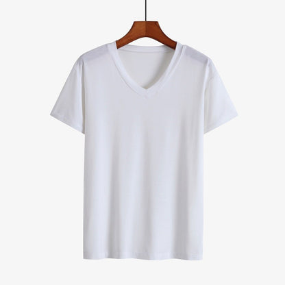 Summer Sleep Tops for Men Viscose Plus Size Pajamas Soft Modal Cotton Man Sleepwear Short Sleeve Sleep Tee Shirt Home Clothes