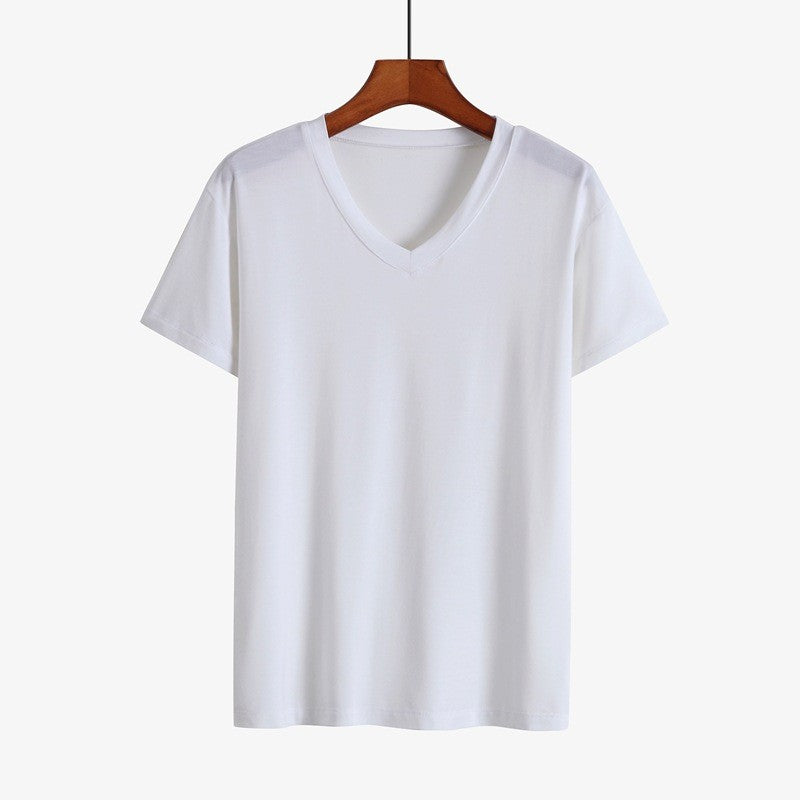 Summer Sleep Tops for Men Viscose Plus Size Pajamas Soft Modal Cotton Man Sleepwear Short Sleeve Sleep Tee Shirt Home Clothes