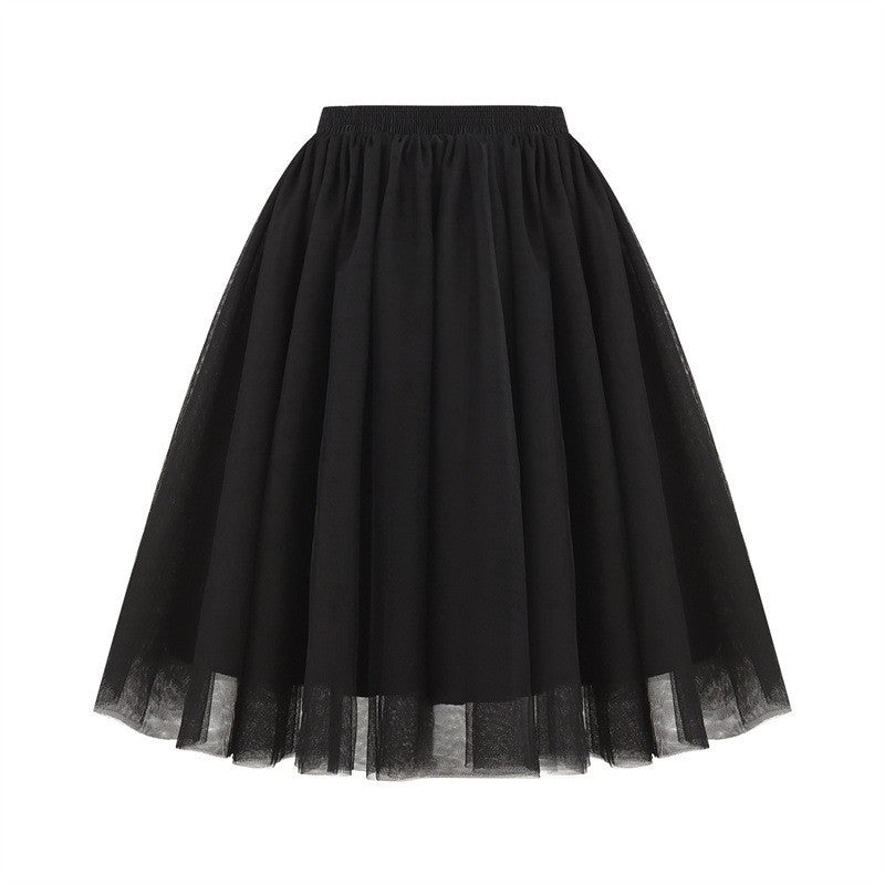 New Women's Tulle Skirt 50s Rockabilly Petticoat Tutu Underskirt Retro Ballet Dance Skirt 3-Layer Tulle Ballet Carnival Costume