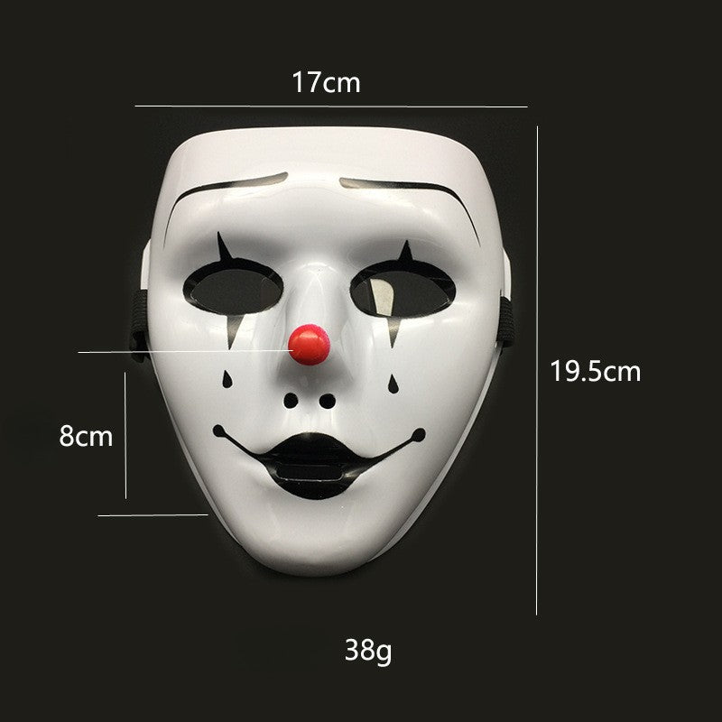 Halloween Props Masquerade Performance Full Face Mask Hand-painted White Street Dance Adult Eye Mask Death Clown Black Gold