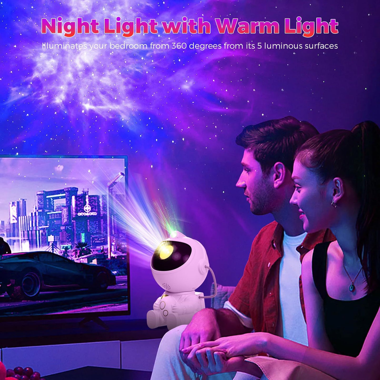 LED Astronaut Projector Night Light Nebula Sky Ceiling Galaxy Star Lights Bedroom Home Party Decorative Children Kids Gift