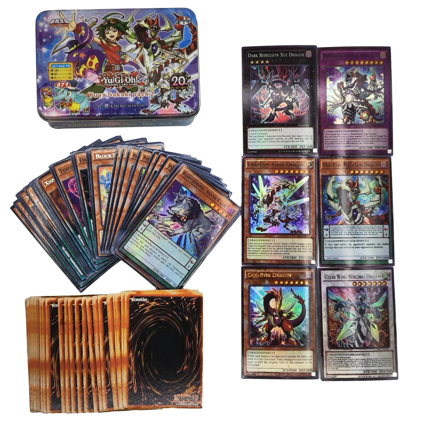 Yu Gi Oh Cards PACK DE DEUS EGÍPCIO Deck de Cartas Inglês TCG Holográfico Dourado Dragão Branco Jogo de Duelo Coleção de Cartas com Caixa de Lata