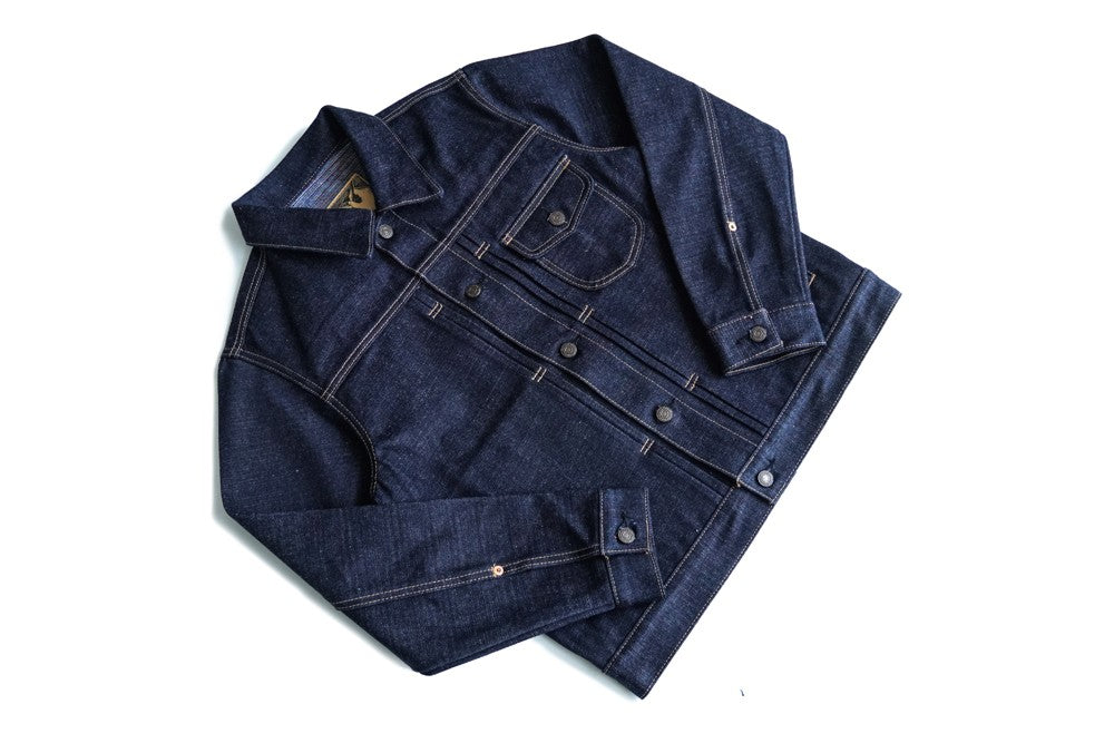 Sauce Zhan Mens Rainbow Sanforized Selvedge Denim Jacket Jean Jacket Men Regular Fit 21 OZ