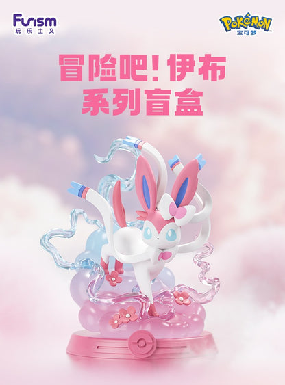 Anime Pokemon Funism Aventura Original Eevee Família Terno BlindBox Flareon Espeon Sylveon Action Figure Coleção Modelo de Brinquedo Presente