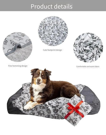 2 Peças Macia Fofa Manta para Pets de Alta Qualidade Desenho Animado Bonito Pata Tapete para Cães Gatos Quente e Confortável