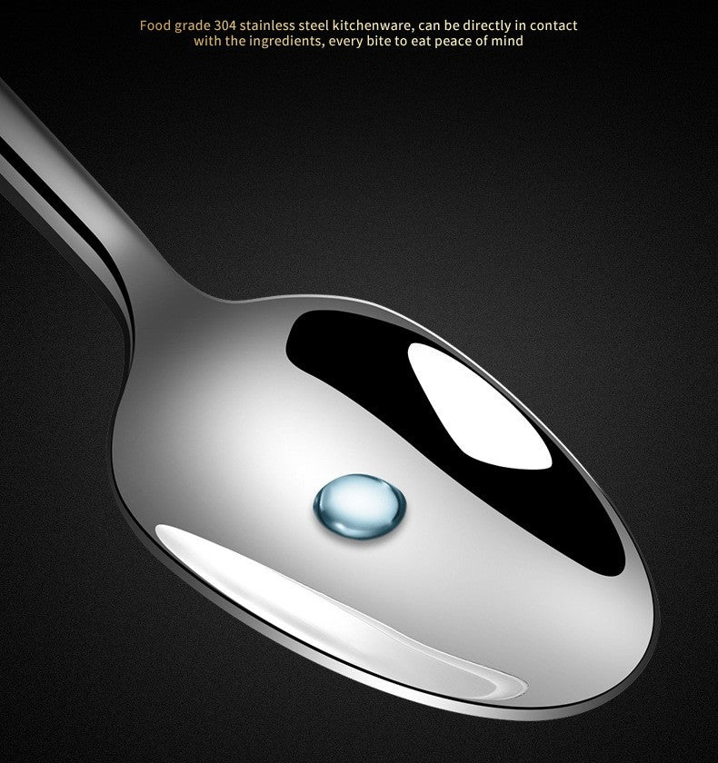Cutlery set Thickening and widening high-grade 304 stainless steel tableware Knight knife fork spoon tableware set dinnerware