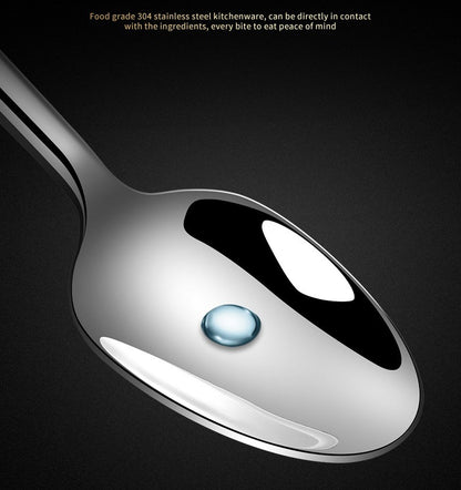 Cutlery set Thickening and widening high-grade 304 stainless steel tableware Knight knife fork spoon tableware set dinnerware