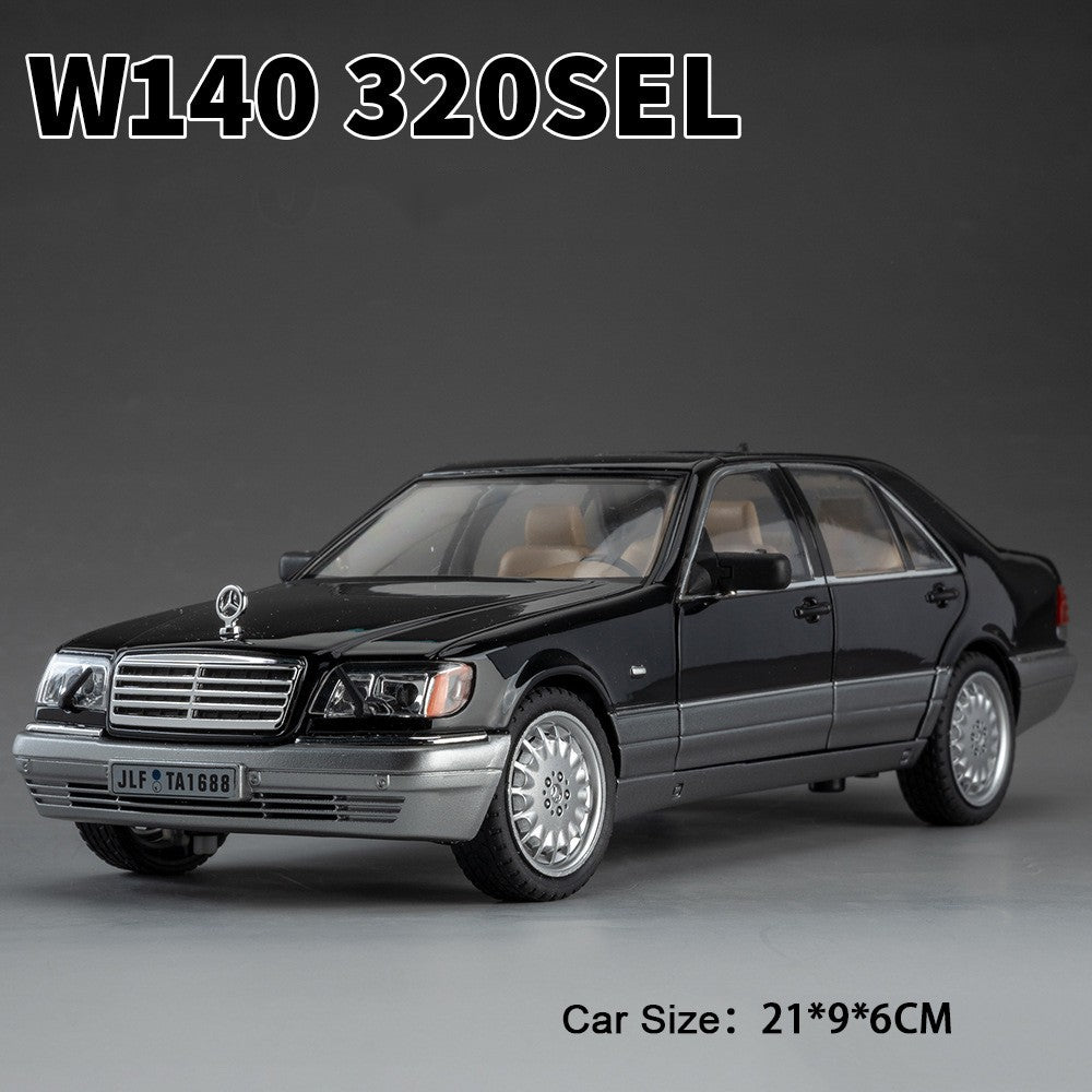 1:24 W140 300SL Toys Alloy Miniature Car Diecast Model Doors Opened Sound Light Pull Abck Rubber Tires Vehice Kid Christmas Gift