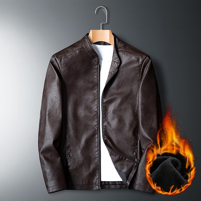 Leather Jacket Men Bomber Retro Fleece Black Motorcycle Jackets Plus Size 6XL 7XL 8XL Coats Flannel Warm Comfort High Quality