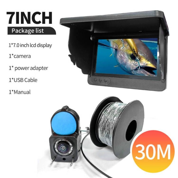 Localizador de Peixes Portátil com Sonda, Câmera de Pesca Subaquática Portátil 1080P de 4,3 Polegadas LCD com Visão Noturna e Ângulo de 120°