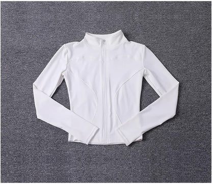 Women Long Sleeve Sport Jacket Spring Summer Gym Workout Coat Yoga Running Sports Cycling Top Casual Zipper Outfit Clothes Chic