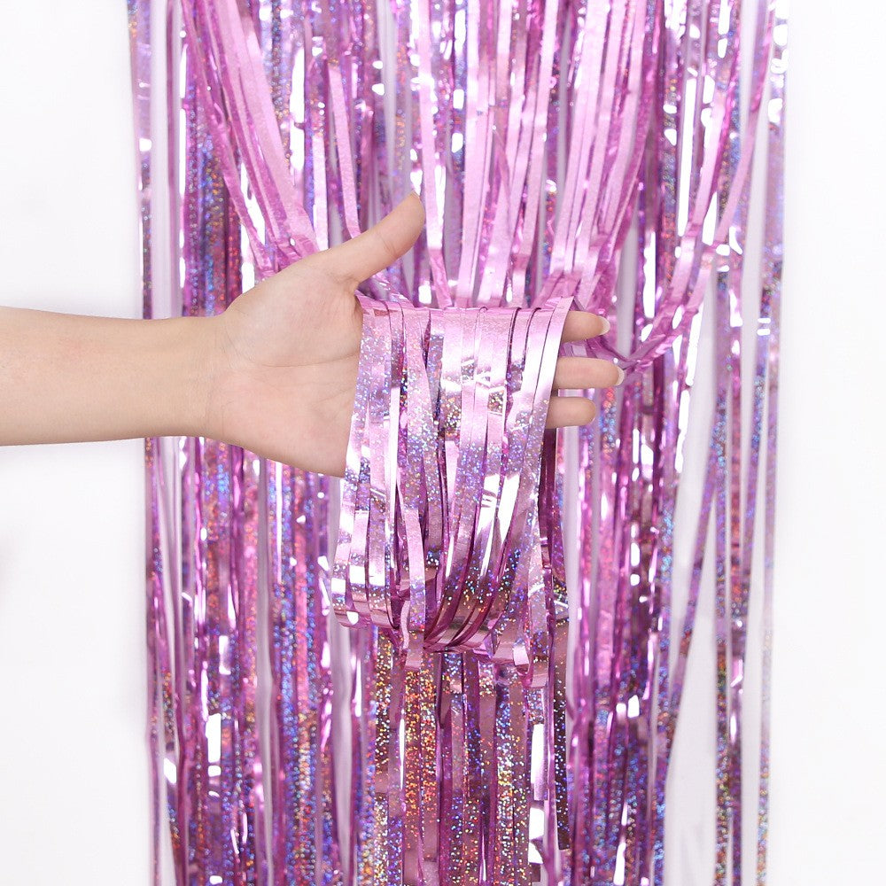 2M Glitter Pink Metallic Foil Tinsel Curtain Backdrop Birthday Wedding Bridal Shower Bachelorette Party Decor Adult Anniversary