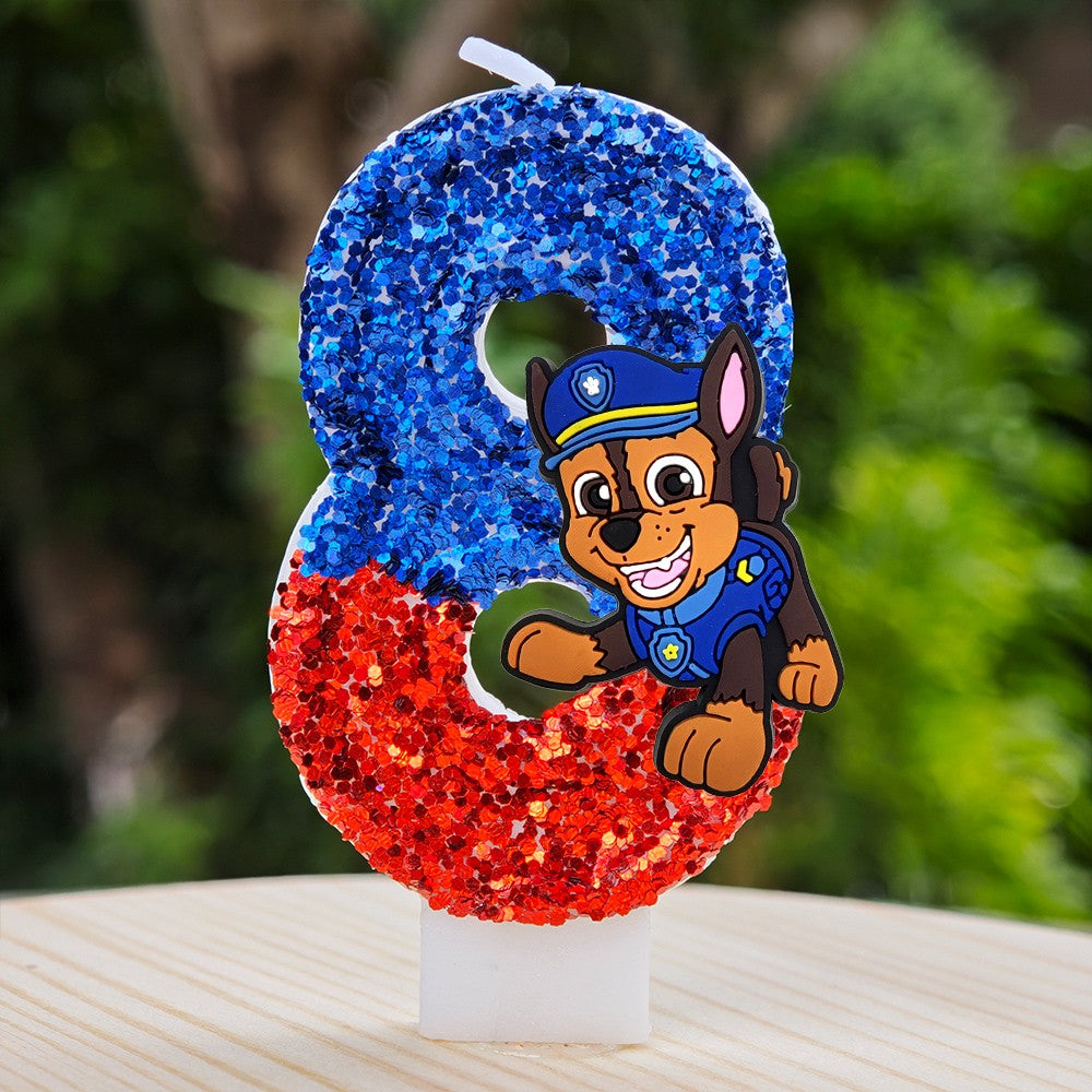 Paw Patrol Candle 0-9 Number Candle Paw Patrol Cartoon Character Party Cake Plug-in Birthday Cake Decoration Baby Shower Gift