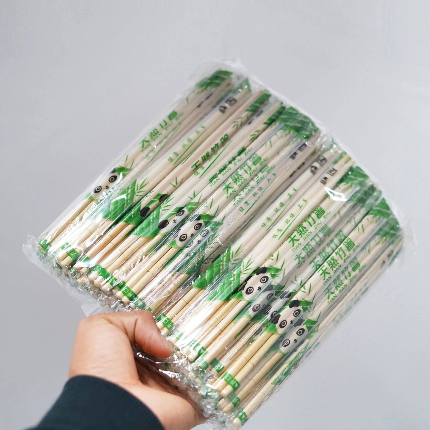 100 Pares de Pauzinhos Descartáveis de Bambu para Restaurante Embalados Individualmente Hashi Sushi Comida Talheres