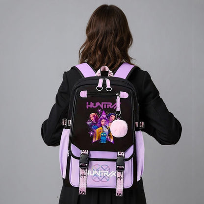 KPop Demon Hunters School Bags Rumi Mira Zoey Mochilas para Fãs Lançamento 2025 Bolsas para Crianças Meninos Meninas Laptop Porta USB