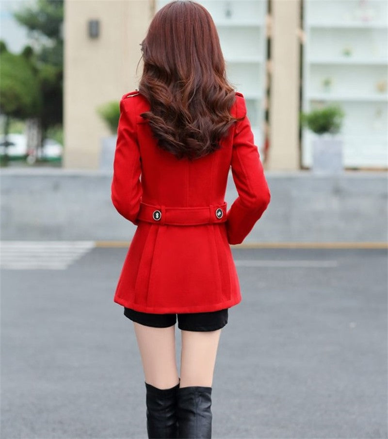 Women's Suit Woolen Coat 2024 Autumn Winter Age Reduction Elegant Ladies Wool Coat Appear Thin Fashion Short Lady Outerwear