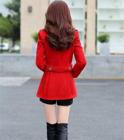 Women's Suit Woolen Coat 2024 Autumn Winter Age Reduction Elegant Ladies Wool Coat Appear Thin Fashion Short Lady Outerwear